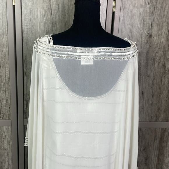 J Kara beaded evening formal tunic and cape women's 1X - Picture 6 of 10